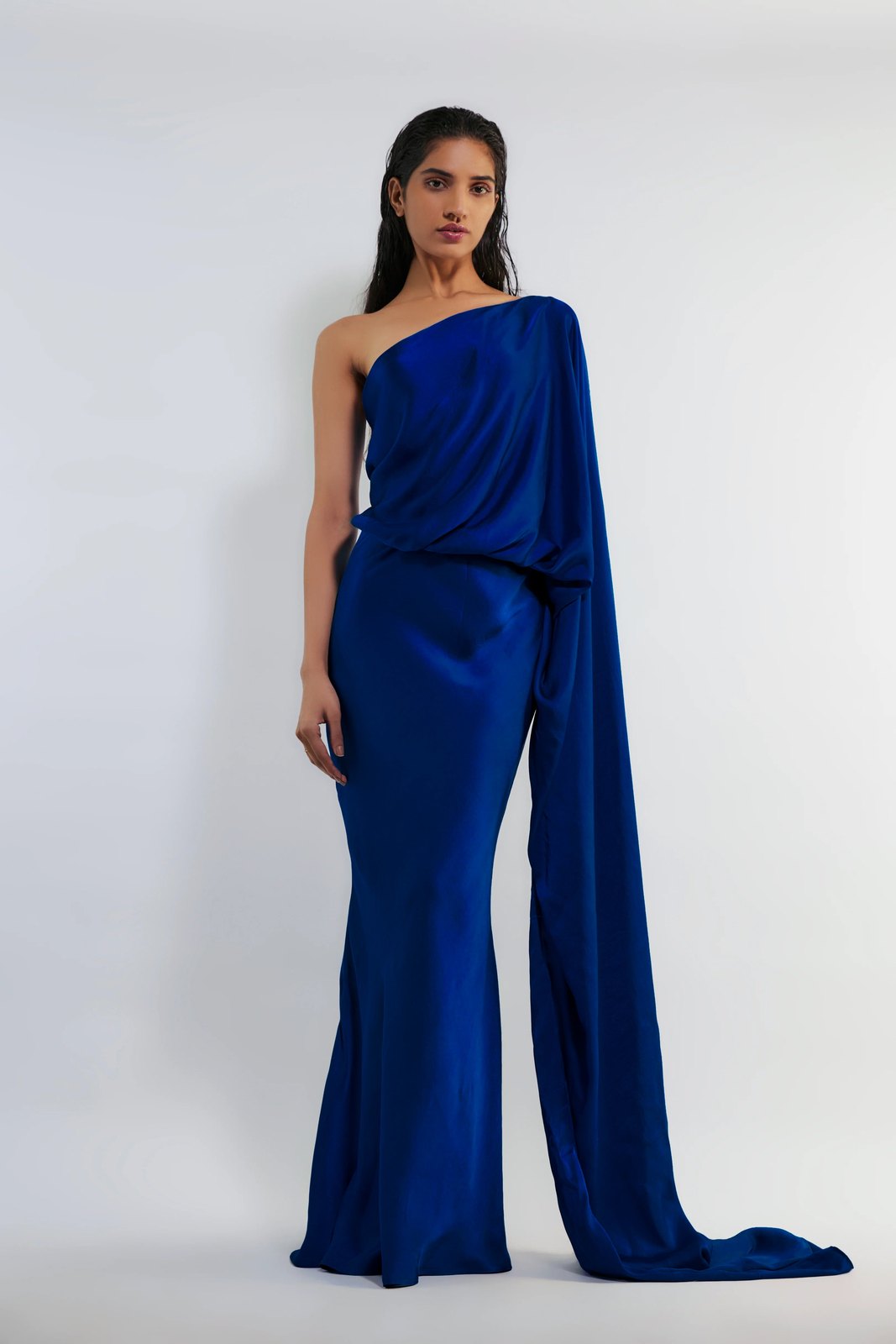 Dakota One-Shoulder Satin Gown Review