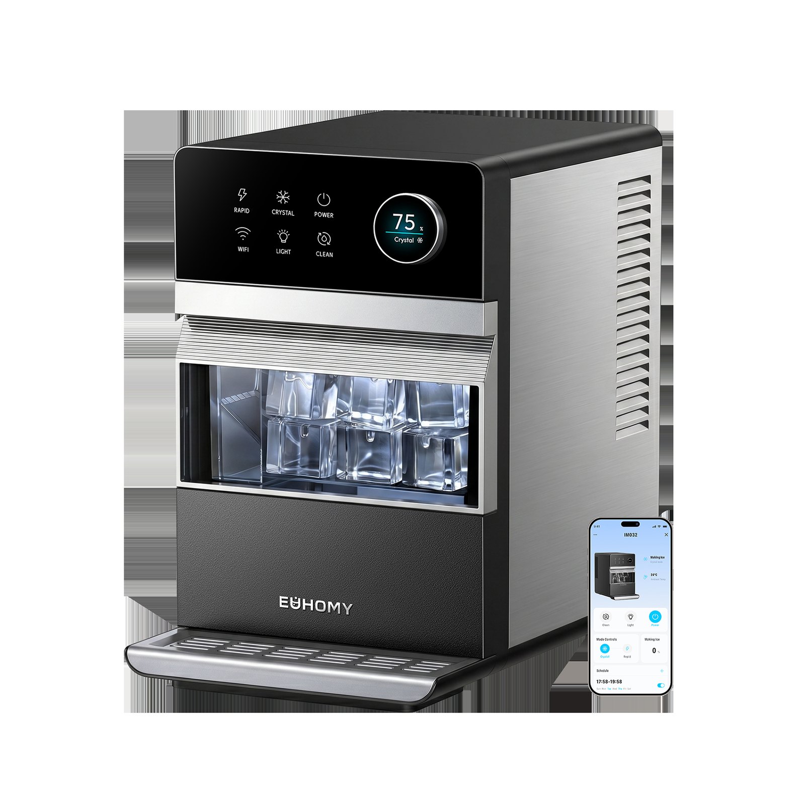 Euhomy Rock Plus Square Ice Maker Review: The Compact Countertop Unit for Clear, Chilled Drinks